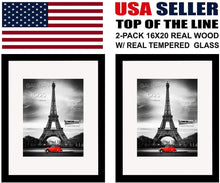 Load image into Gallery viewer, Studio 500 2-Piece Value Pack~16&quot;x20&quot; Luxury Wall Mounted Matte Bordered Picture Frames in Black or White
