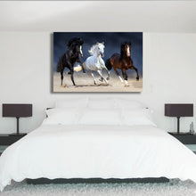 Load image into Gallery viewer, Canvas Wall Art: 3 Mane Horses (48&quot;x32&quot;)
