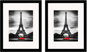 Studio 500 2-Piece Value Pack~16"x20" Luxury Wall Mounted Matte Bordered Picture Frames in Black or White