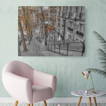 Load image into Gallery viewer, Canvas Wall Art: A Romantic Moment in Montmartre, Paris, the City of Love (48&quot;x32&quot;)
