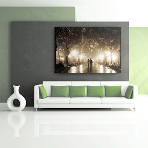 Canvas Wall Art: A Stroll Down Memory Lane in Central Park (48"x32")