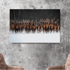 Canvas Wall Art: A Vast Herd of Reindeer (48"x32")