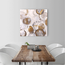 Load image into Gallery viewer, Canvas Wall Art:  The Circles of Beige Abstract Art Painting (36&quot;x36&quot;)
