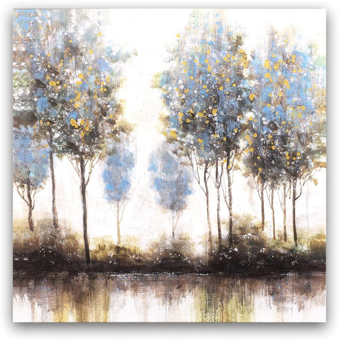 Canvas Wall Art: The Woods Reflection off the Lake, Abstract Painting (36