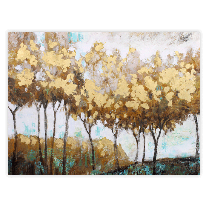 Canvas Wall Art: The Abstract Forest of Golden Trees Painting (48