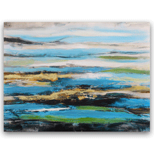Load image into Gallery viewer, Canvas Wall Art: Abstract Art Waves on the Beach (48"x36")