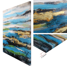 Load image into Gallery viewer, Canvas Wall Art: Abstract Art Waves on the Beach (48"x36")