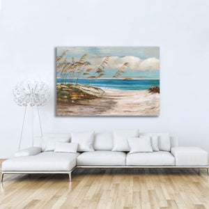 Canvas Wall Art: A Look by the Sea Abstract Painting (48"x36”)