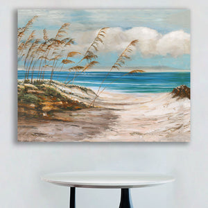 Canvas Wall Art: A Look by the Sea Abstract Painting (48"x36”)