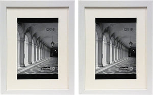 Studio 500 2-Pack Smooth Wide Border Wall Picture Frames Mat for an 8x12 image