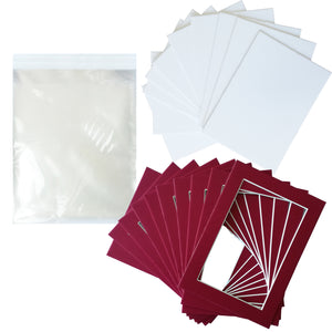 Studio 500 10-Piece Value Pack of Picture Mats for 8"x10"Frame With a 5"x7 Opening (Various Colors)