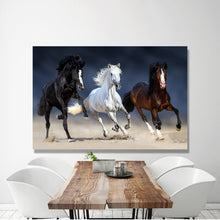 Load image into Gallery viewer, Canvas Wall Art: 3 Mane Horses (48&quot;x32&quot;)
