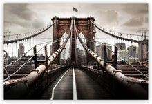 Load image into Gallery viewer, Canvas Wall Art: The Famous Brooklyn Bridge-Image Used in Blue Bloods (24&quot;x20&quot;)
