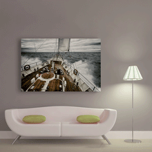 Load image into Gallery viewer, Canvas Wall Art: The Storm that Rocks the Sailing Yacht (48&quot;x32&quot;)
