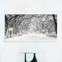 Load image into Gallery viewer, Canvas Wall Art: &quot;Central Park Lit Up in Yellow,&quot; (58w x 28&quot;)
