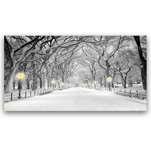 Load image into Gallery viewer, Canvas Wall Art: &quot;Central Park Lit Up in Yellow,&quot; (58w x 28&quot;)

