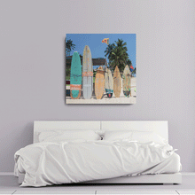 Load image into Gallery viewer, Canvas Wall Art: The Surfer Dude&#39;s Surf Boards&quot; (32&quot;x32&quot;)

