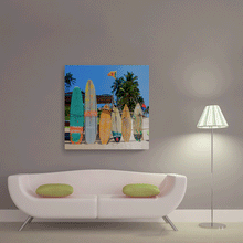 Load image into Gallery viewer, Canvas Wall Art: The Surfer Dude&#39;s Surf Boards&quot; (32&quot;x32&quot;)

