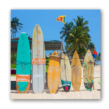 Load image into Gallery viewer, Canvas Wall Art: The Surfer Dude&#39;s Surf Boards&quot; (32&quot;x32&quot;)
