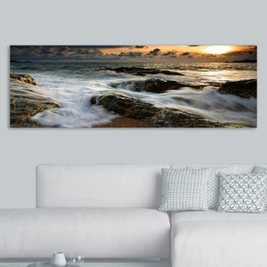 Canvas Wall Art: The Relentless Sea (58"x28")