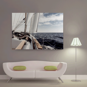 Canvas Wall Art: Yachting on a Sunday Afternoon (48"x32")