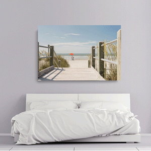 Canvas Wall Art: The Boardwalk to the Jersey Shore (48"x32")