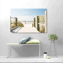 Load image into Gallery viewer, Canvas Wall Art: The Boardwalk to the Jersey Shore (48&quot;x32&quot;)
