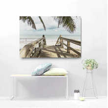 Load image into Gallery viewer, Canvas Wall Art: The Boardwalk to the Majestic Ocean (48&quot;x32&quot;)
