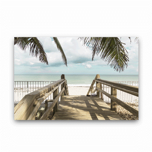 Canvas Wall Art: The Boardwalk to the Majestic Ocean (48"x32")