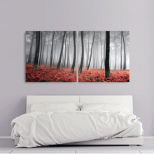 Load image into Gallery viewer, Canvas Wall Art: The Mysterious Forest; 2 panels (total size 60&quot;x30&quot;)
