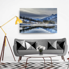 Load image into Gallery viewer, Canvas Wall Art: Reflections on the South End of Old Goat Pond (48&quot;x32&quot;)
