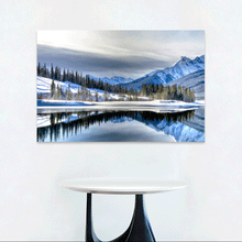 Load image into Gallery viewer, Canvas Wall Art: Reflections on the South End of Old Goat Pond (48&quot;x32&quot;)

