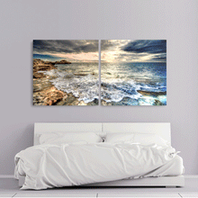 Load image into Gallery viewer, Canvas Wall Art: The Majestic Ocean; 2 panels (total size 60&quot;x30&quot;)
