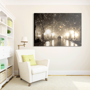 Canvas Wall Art: A Stroll Down Memory Lane in Central Park (48"x32")