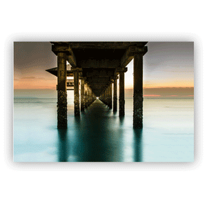 Canvas Wall Art: "The Wood Jetty On The Beach Into The Tropical Sea" (48"x32")