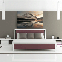 Load image into Gallery viewer, Canvas Wall Art: The Majestic Rocky Mountain Reflection at Sunset (48&quot;x32&quot;)
