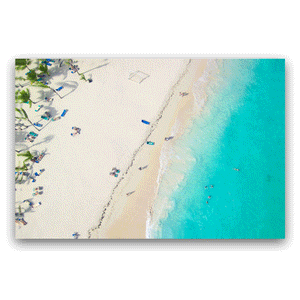 Canvas Wall Art: Miami Beach Shoreline (48"x32")
