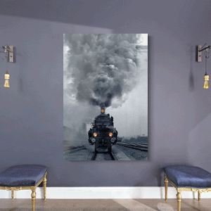 Canvas Wall Art: The Locomotive Steam Train (32"x48")