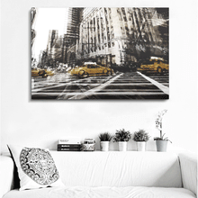 Load image into Gallery viewer, Canvas Wall Art: NYC Yellow Cabs (48&quot;x32)
