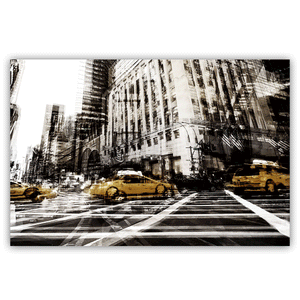 Canvas Wall Art: NYC Yellow Cabs (48"x32)