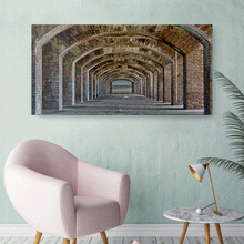 Load image into Gallery viewer, Canvas Wall Art: The Brick Arches to the Key West Ocean (58&quot;x28&quot;)

