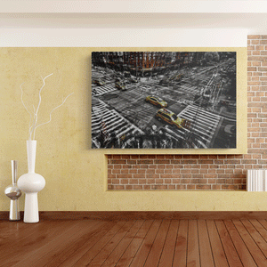 Canvas Wall Art: NYC Yellow Cabs (48"x32")