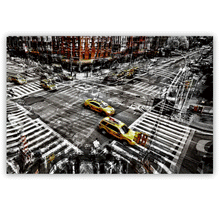 Load image into Gallery viewer, Canvas Wall Art: NYC Yellow Cabs (48&quot;x32&quot;)
