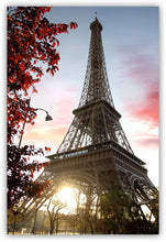 Load image into Gallery viewer, Canvas Wall Art: The Gorgeous Eiffel Tower at Sundown (48&quot;x32&quot;)

