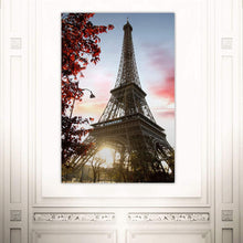 Load image into Gallery viewer, Canvas Wall Art: The Gorgeous Eiffel Tower at Sundown (48&quot;x32&quot;)
