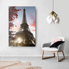 Load image into Gallery viewer, Canvas Wall Art: The Gorgeous Eiffel Tower at Sundown (48&quot;x32&quot;)
