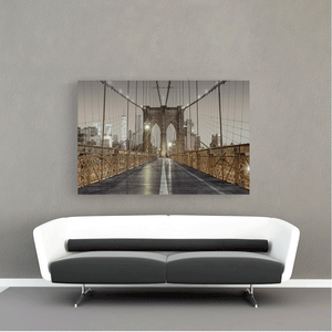 Canvas Wall Art: Brooklyn Bridge with NYC in the Background (48"x32")