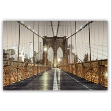 Load image into Gallery viewer, Canvas Wall Art: Brooklyn Bridge with NYC in the Background (48&quot;x32&quot;)
