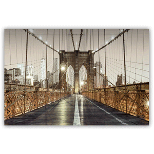 Canvas Wall Art: Brooklyn Bridge with NYC in the Background (48"x32")