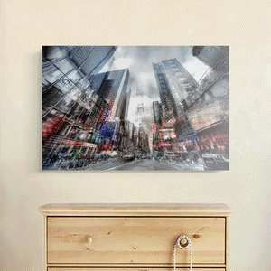 Canvas Wall Art: Times Square, NYC in Color (48"x32")